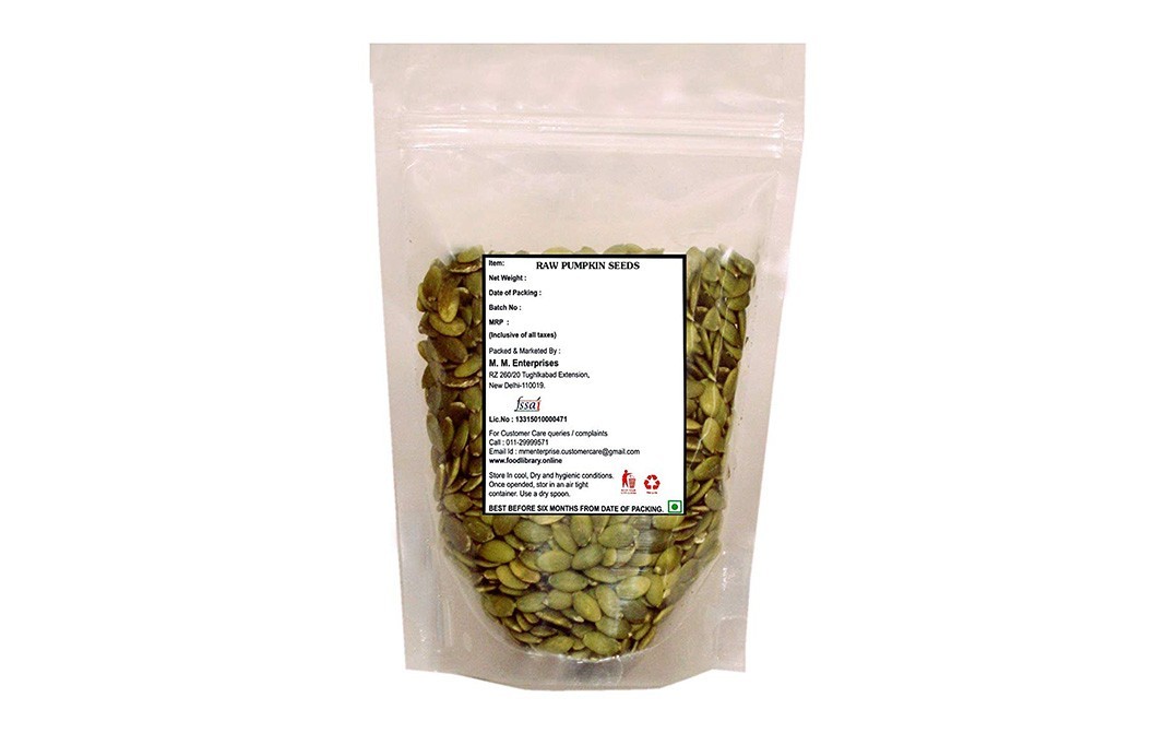 Food Library Raw Green Pumpkin Seeds   Pack  200 grams